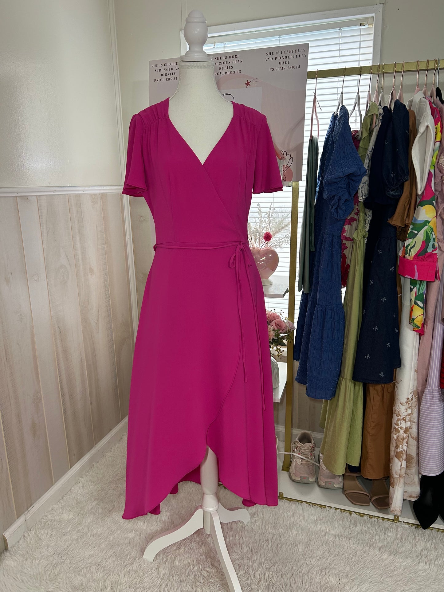 Wrap Fuchsia Dress